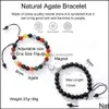 Lien Chaîne 2 Pcs Creative Aimant Attirer Couple Charme Bracelets Bon Ami Amant 8 Mm Perles De Pierre Naturelle À La Main Tressé Corde Tissé Dhnz1