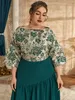 Vestidos plus size Toleen Tamanho das mulheres Maxi moda elegante uma festa grande longa noite Muslim Festival Clothing 230130