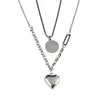 Pendant Necklaces Cute Stainless Titanium Steel Long CHain Heart Multi-layer Necklace For Women Fashion Jewelry 2023 Trend Statement