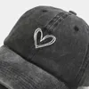 Ball Caps British Style Retro Washed Baseball Cap Men Hipster Love Embroidery Women Sun Protection Hats Outdoor All-match Sunscreen