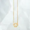 Colliers pendentifs sans fièvre en acier inoxydable tête de tigre collier pour femmes couleur or évider animal mignon bijoux cadeau