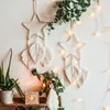 装飾的な置物葉のマクラメの壁の家の装飾ハンディングドリームキャッチャークリスマスルームデコレーションリビングウェディングパーティー