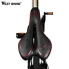 s WEST BIKING Bike MTB Mountain Road Bicyle Seat Hollow PU Leather Shock Absorbing Front Cushion Comfortable Cycling Saddle 0130