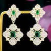 Studörhängen Siscathy Full Cubic Zirconia Flower Drop For Women Korean Fashion Crystal Pendant Earring Female Jewelry Accessories