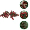 Decorative Flowers Christmas Swag Door Lintel Decoration Red Berries Plaid Bow Wreath Garland For Home Wedding Party Decor