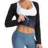 Women's Shapers Jodimitty Women Sweat Tank Tops Coating Sauna Short Sleeve Body Shaper Slimming Long Shirt Waist Trainer Corset Shapewear