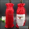 Christmas Decorations Santa Claus Gift Bags Red Wine Bottle Er Xmas Champagne Bag 31X13Cm Wq101 Drop Delivery Home Garden Festive Pa Dhkcs