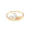 Pierścionki ślubne Crystal złota kolor anel pierścień imprezowy Anello Bagues Joyas Ouro ringe nuevos anneis joias biżuteria R0306