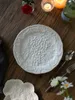 Piatti Piatto piano in ceramica a rilievo nordico Piatto europeo con motivo a uva fragola Vassoio rotondo Piatto da dessert vintage occidentale Stoviglie da cucina