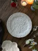 Plates Nordic Relief Ceramic Dinner Plate European Strawberry Grape Pattern Round Tray Western Vintage Dessert Dish Kitchen Tableware