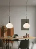 Pendant Lamps Nordic Retro White Glass Dining Room Chandelier Modern Creative Bedroom Bedside Laight Simple Study El Aisle