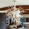 Noordse stijl hanglampen witte kleur 24*36 inch handgeblazen glazen kroonluchter luxe hangende armatuur voor loft hotel lobby winkel winkelcentrum decor op maat geaccepteerd lr107