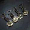 Keychains Vintage Constellation Bronze Charm Car Men Women Key Ring Chain Bag Pendant Keyrings Accessories Gifts Jewelry