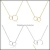 Hanger kettingen Casual dubbele cirkel designer ketting