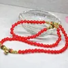 Strand Natural Stone Red Chalcedony Jades Wysokiej jakości luksusowa wielowarstwowa bransoletka 6 mm okrągłe koraliki złote akcesoria biżuterii B2222