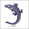 Pinos broches lagartos cristalos para mulheres fofas de moda de moda pinos de verão jóias brilhantes acessórios para crianças boa gota de presente entrega dhtv5