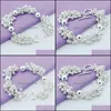 Link Chain Sier Grapes More Beads Bracelets Jewelry For Fashion Women Wedding Engagement Gift Drop Delivery Dhzy5