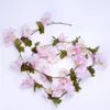 Kwiaty dekoracyjne 210 cm sztuczny girland jedwabny sakura kwiat wiśni fałszywy winorośl Rattan rośliny bluszczowe wieniec dekoracje ślubne