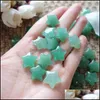 Pierres précieuses en vrac Aventurine verte naturelle 50 pièces en forme d'étoile 6,5 x 6,5 mm pour bijoux, fabrication de boucles d'oreilles, collier, bracelet C3 Drop D Dhzuo