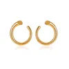 Boucles d'oreilles créoles géométriques en forme de C cercle pour femmes or argent couleur métal oreille anneau déclaration fête bijoux accessoires