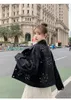 Women's Jackets Diamond Beaded Black Denim Outerwear Women 2023 Fashion Female Spring And Autumn Loose Korean Style Plus Size