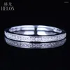 Cluster Rings Helon Solid 14k White Gold Pave Natural Diamonds Engagemang Anniversary Ring utsökta fina smycken Half Eternity Band