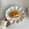 プレートキュートライフかわいい白い小さなフリルプラスチックケーキプレートパンデザート寿司朝食キッチンスナックレストラン結婚式