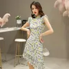 Vêtements ethniques Robe chinoise Qipao Femme Imprimer Robe d'été 2023 Style d'été Mode Cheongsam Vintage Doux Amélioration Qi Pao Vestidos TA2456