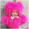 Porte-clés Longes Pompon Slee Bébé Porte-clés Mignon Fluffy Peluche Poupée Femmes Fille Sacs Porte-clés Voitures Porte-clés Cadeau Charme Decoratio Dhvg4