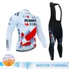 Sets 2022 Jumbo Visma Jersey Set Winter Thermal Fleece Cycling Clothing Lange Mouw Men Road Bike Suit MTB Maillot Culotte Z230130