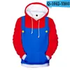 Erkek Hoodies 3D Varış Moda Sweatshirt Serin Karikatür Kırmızı ve Mavi Sokak Giyim Yaz Erkekler/Kadınlar