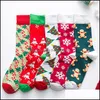 Christmas Decorations Series Women Socks Cotton Funny Happy Personality Cartoon Mens Long Sock Absorbs Sweat Thicken Plus Sizes Wll3 Dhecg