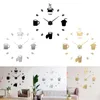 Wandklokken Moderne DIY Clock Stickers Round Non Ticking Office Slaapkamer Decor