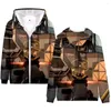 Męskie bluzy z kapturem Kolor Men Men Loose Zip transgraniczny 2023 strzelanie Walenant 3D CN (Origin) Sidno