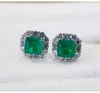 Stud Earrings DIWENFU Bohemia 925 Silver Sterling Emerald For Women CN(Origin) Aretes De Mujer Jewelry Orecchini