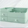 Caixas de armazenamento 1pc Cosméticos de organizador de maquiagem da caixa de mesa da caixa doméstica com gaveta (verde)