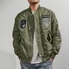 Men's Jackets Retro pilot coat men's autumn and winter badge tooling jacket INS baseball collar casual 230130