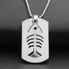 Pendant Necklaces Gift Stainless Steel Double Layer Fish Bone Charm Necklace Detachable Sea Bottom Animal JewelryPendant