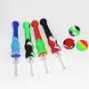 Hookahs Muliti Color Silício Néctar de 14 mm com unhas de quartzo Tipanium Tips Silicone Tubs Plataformas de óleo de silicone 120mm Dabber Tools