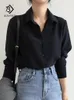 Women's Blouses Shirts Summer Arrival Women Solid Black Chiffon Blouse Long Sleeve Casual Shirt Women's Korean BF Style Chic Tops Feminina Blusa T0 230130