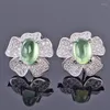 Orecchini per borchie naturale peridot reale o orecchini granato 925 gioielli sottili in argento sterling 1,35 ct 2pcs gemma B8061502