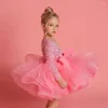 Robes de fille enfants Pageant Sequin Tutu fleur robe manches longues volants scintillants Tulle robes d'anniversaire de fille grand arc