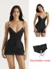 Freizeitkleider Suninheart Sexy Kurzes Spitzenkleid Elegantes Satin-Spaghetti-Träger-Geburtstagsfeier mit Korsett Schwarz für Frauen 230130