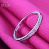 Cluster Rings Helon Solid 14k White Gold Pave Natural Diamonds Engagemang Anniversary Ring utsökta fina smycken Half Eternity Band