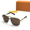 Classic Gold Attitude Occhiali da sole Square Pilot Occhiali da sole Sonnenbrille Mens Luxury Designer Occhiali da sole Occhiali Shades New Fashion Beach Go Omvn