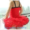 Scene Wear Cotton Princess Ballet Tutu kjolar Girls Red Dance Skate Gymnastics Leotard Bodysuit Dress kjol Storlek 3-8