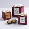 Cadeau cadeau 1pc fleur boîte de bonbons boîtes en carton créatif carré petit emballage de mariage vacances anniversaire bébé douche décor fournitures