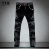 Herrbyxor 2023 Fashion Splice Men Motorcykel Korean Slim Fit Pu Leather Trousers Streetwear Casual Zipper Pencil Plus Size1