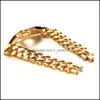 Link Chain Link Fashion Handcuffs Design 8.66 Length Stainless Steel Sier Color Gold Cuban Curb Mens Boy Bracelet Bangle 50G 3724 Q Dhnsn