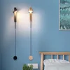 Wandlampen Lantaarn SCONCES INDUSTRIËLE SLIENDING Koreaanse kamer Decor Wireless Lamp Lang leesbed